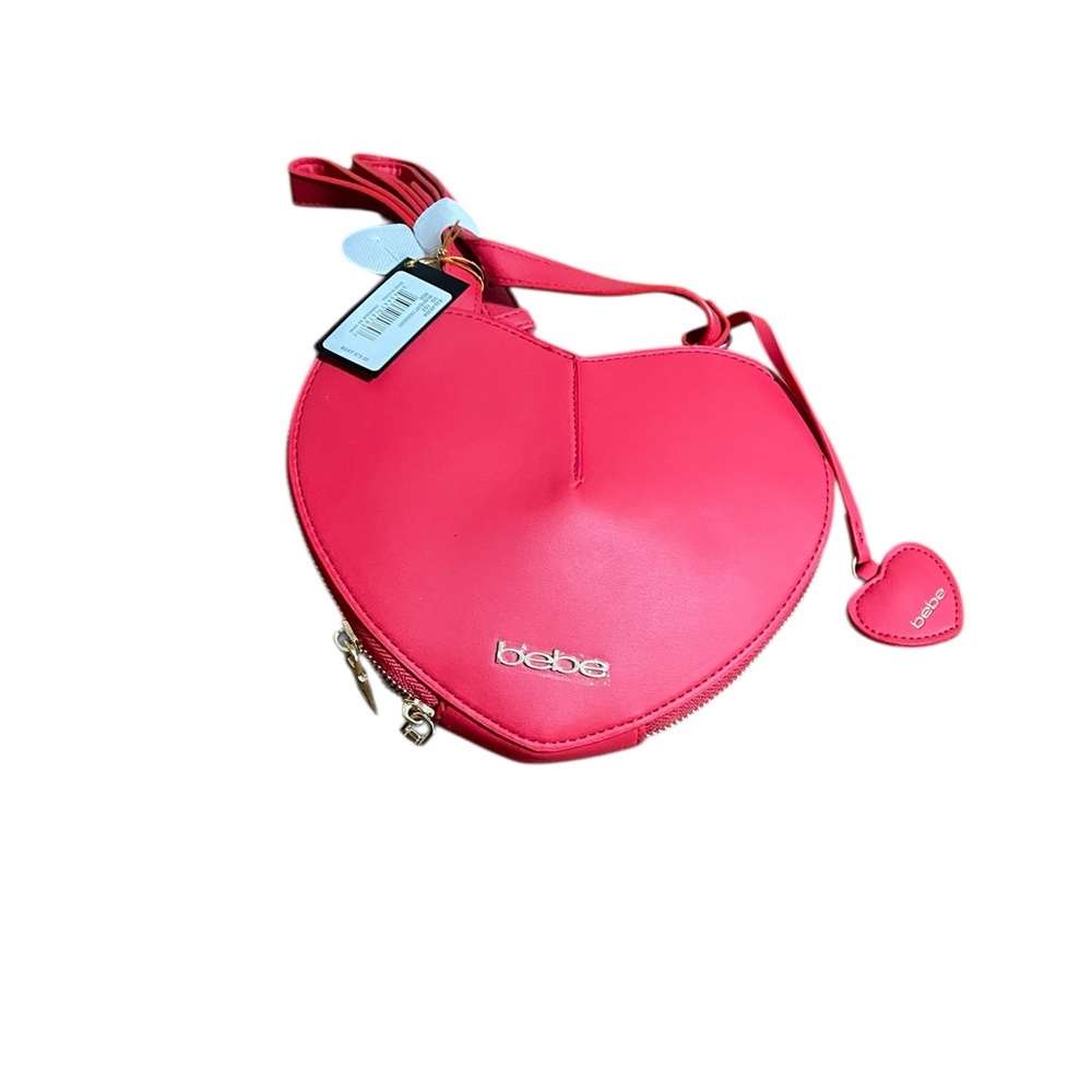 Bebe Vibrant red Heart Crossbody Bag
